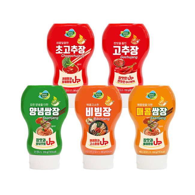 신송 짠맛을 줄인 고추장350g+고소한 비빔장380g+달콤한 초고추장380g